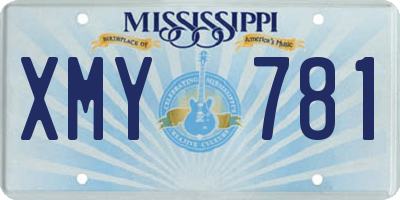 MS license plate XMY781