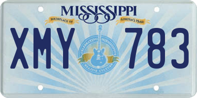 MS license plate XMY783