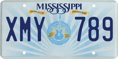 MS license plate XMY789
