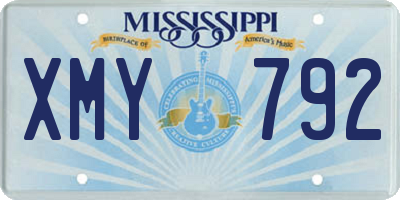 MS license plate XMY792