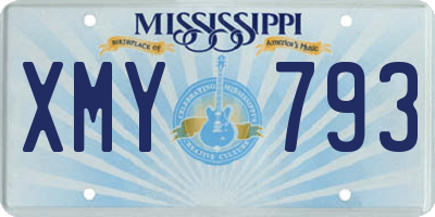 MS license plate XMY793