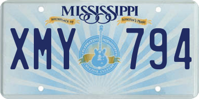MS license plate XMY794