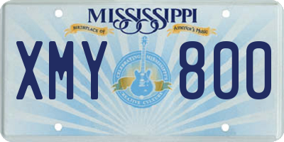 MS license plate XMY800