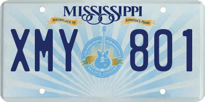 MS license plate XMY801