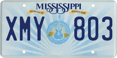 MS license plate XMY803