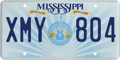 MS license plate XMY804