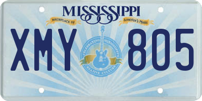 MS license plate XMY805