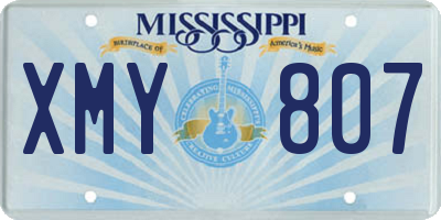MS license plate XMY807