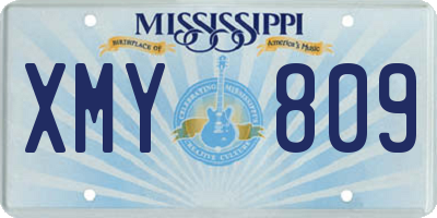 MS license plate XMY809