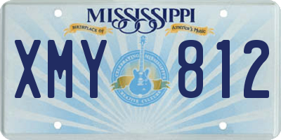 MS license plate XMY812