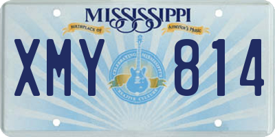 MS license plate XMY814