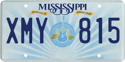 MS license plate XMY815