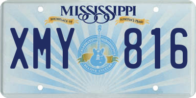 MS license plate XMY816