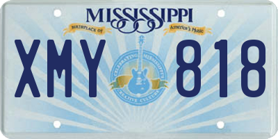 MS license plate XMY818