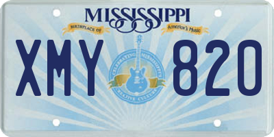 MS license plate XMY820