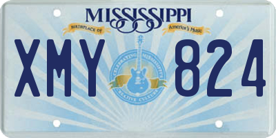 MS license plate XMY824