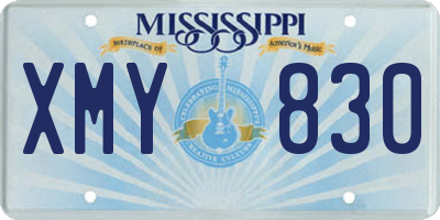 MS license plate XMY830