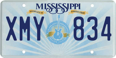 MS license plate XMY834