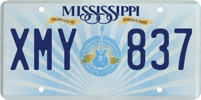 MS license plate XMY837