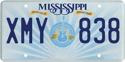 MS license plate XMY838