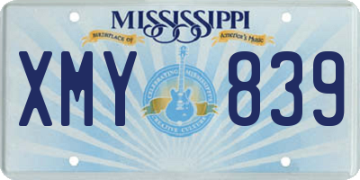 MS license plate XMY839