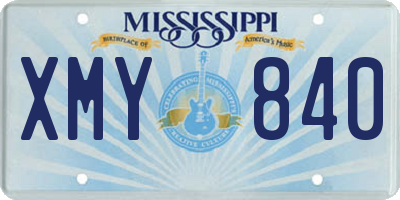MS license plate XMY840