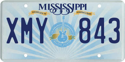 MS license plate XMY843