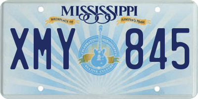 MS license plate XMY845