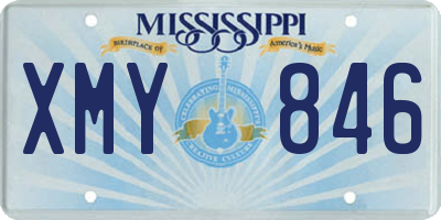 MS license plate XMY846