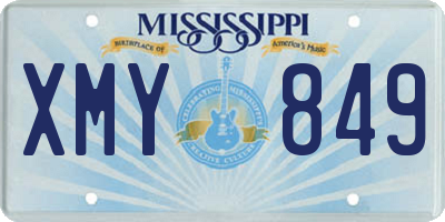MS license plate XMY849