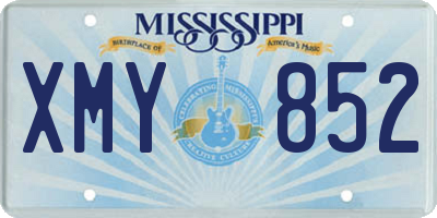 MS license plate XMY852