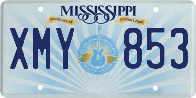 MS license plate XMY853