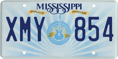 MS license plate XMY854