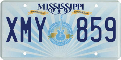 MS license plate XMY859