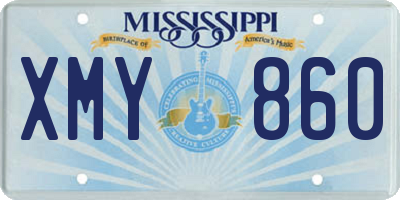 MS license plate XMY860
