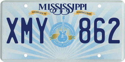 MS license plate XMY862