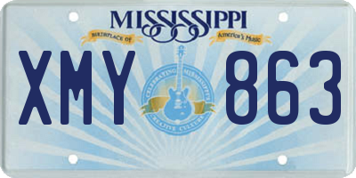 MS license plate XMY863