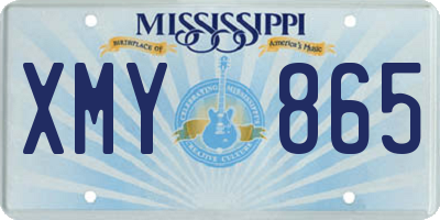 MS license plate XMY865