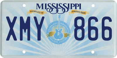 MS license plate XMY866