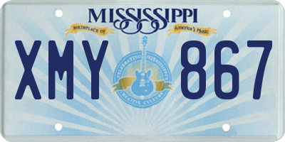 MS license plate XMY867