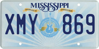MS license plate XMY869