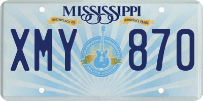 MS license plate XMY870