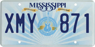 MS license plate XMY871