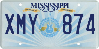 MS license plate XMY874