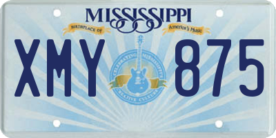 MS license plate XMY875
