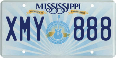 MS license plate XMY888