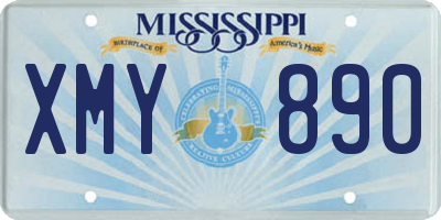 MS license plate XMY890