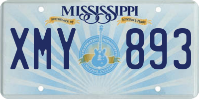 MS license plate XMY893