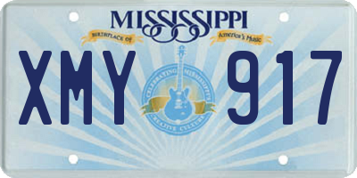 MS license plate XMY917