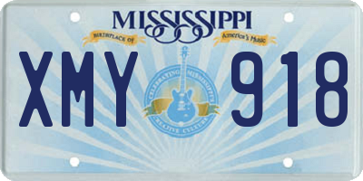 MS license plate XMY918